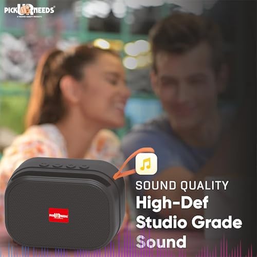 Pick Ur Needs Rechargeable Wireless 2 Side Bass Loud Speaker with USB/TF Card Support Portable 5 W Bluetooth Speaker (Black) - Image 4