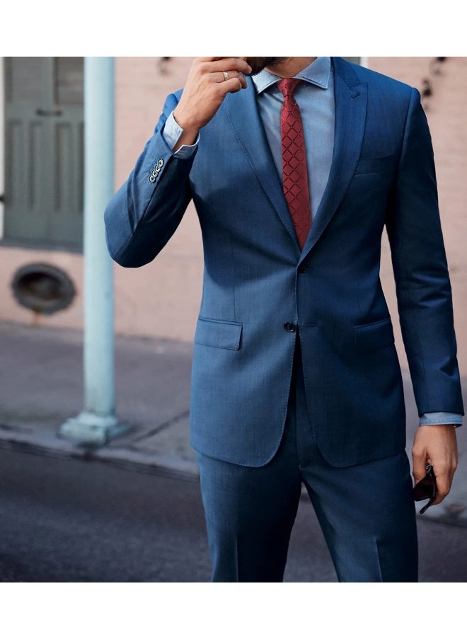 Skinny Ties for Men, Classic Men's Skinny Width  2.17" , Wide Slim Ties in Different Textured Style Mixed, Formal Business Silk Silm Tie Woven Jacquard Thin Tie Wedding Party (Brick red) - Image 2