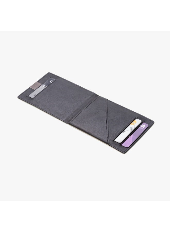 محفظة جلد رجالي أنيقة – أسود مع مشبك ذهبي، حماية rfid - Image 3