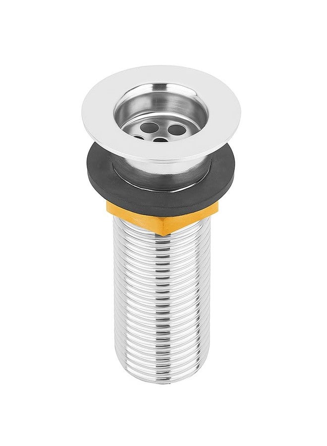 Glosy 2.5 Inch (90mm) Full Thread Waste Coupling for Wash Basin | Stainless Steel with Rubber Gasket | Anti-Rust, Long-Lasting, Leak-Proof Design - Image 1