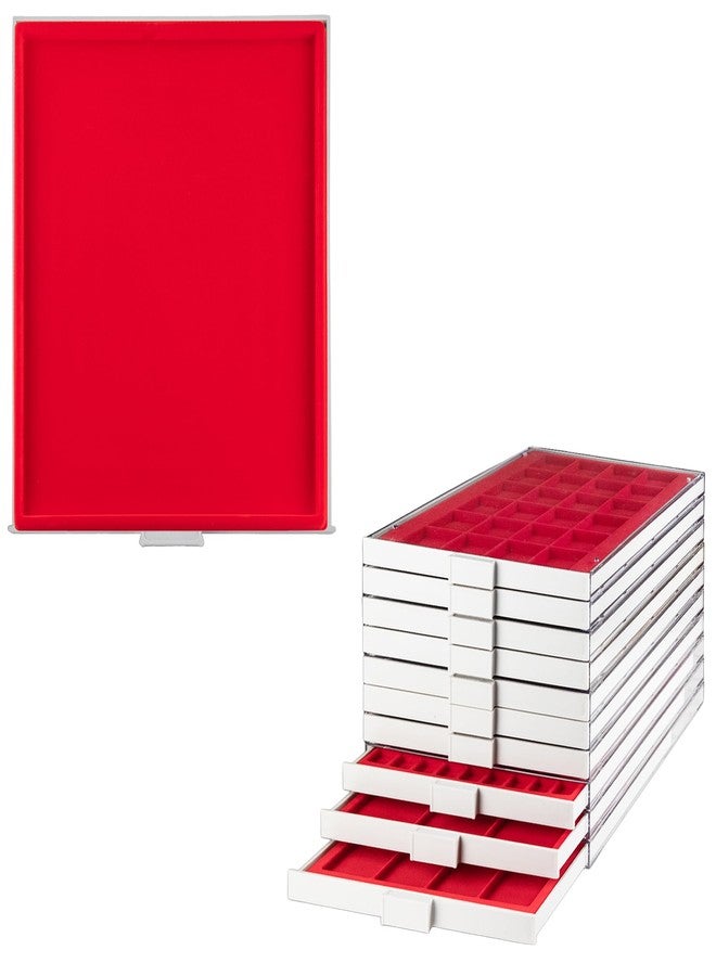 Prophila Collection Prophila Coin Box Gray Angular Compartment 21 x 27 cm, red Insert - Image 1