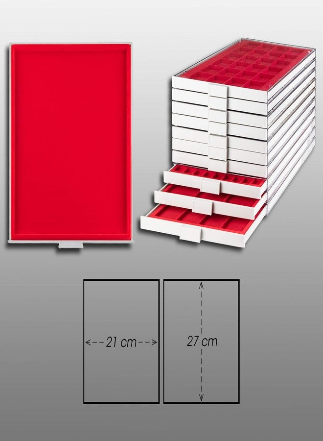 Prophila Collection Prophila Coin Box Gray Angular Compartment 21 x 27 cm, red Insert - Image 2