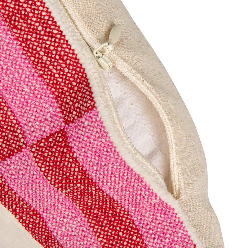 Creative Co-Op Cotton Velvet Embroidered Lumbar Pillow with Geometric Pattern Not My Circusâ€¦, Multicolor - Image 4