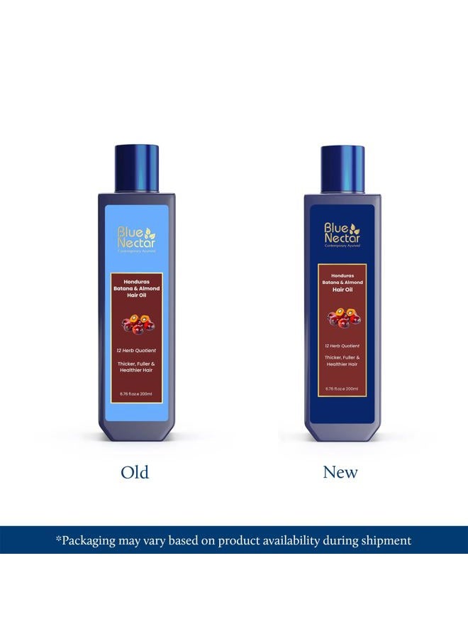 Blue Nectar Batana Oil for Thicker Hair | Pure Honduras Batana for Hair Growth with Organic Almond| Ayurvedic Hair Growth Oil for Stronger Hair (12 Herbs, 200 ml) - Image 2