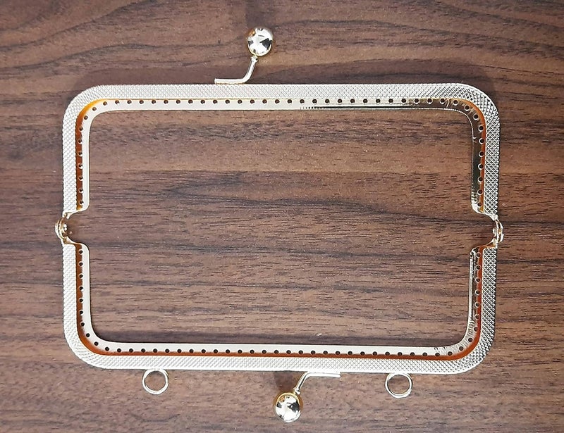 Tia Purse Clutch Bag Making Metal Frames Heavy Quality and Finish Golden Frame Rectangle7Inch1Pc - Image 5