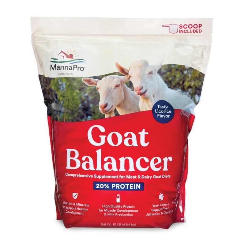 Manna Pro Goat Balancer, Comprehensive Supplement for Meat and Dairy Goats, Supports Overall Health, Boosts Nutrition and Digestive Balance, Promotes Growth and Productivity, 10 Pounds - Image 1