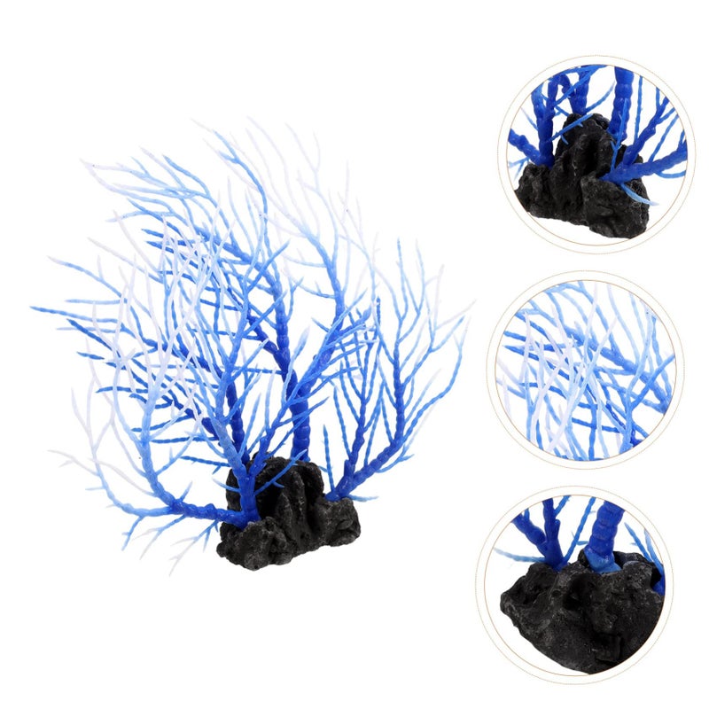 Realistic Simulation Coral Tree Aquarium Plant Decor Safe Office Home Artificial Water - Image 3