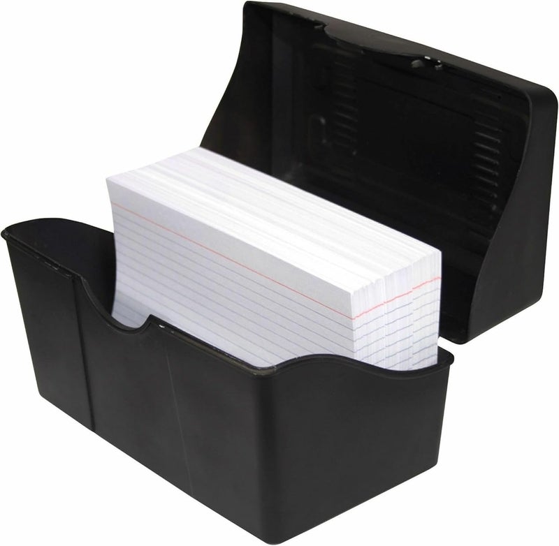 Advantus Plastic Card File Organizer, 4" x 6", 300-Card Capacity, Black - Image 3