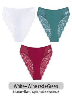 Eckek 3Pcs/set  Lace Panties Women Floral Briefs S-XL Ladies Underpants Low Waist Lace Underwear Female Lingerie 6 Colors  - Image 1