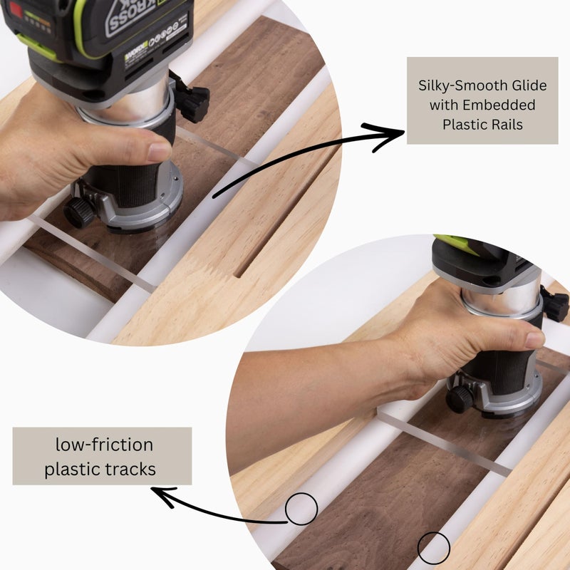 Neeho Router Sled Flattening Jig for Wood Slabs, Adjustable Router Planing Sled Kit with Acrylic Baseplate, Smooth Plastic Tracks, Fits Most Trim Routers,Perfect for Flattening Cutting Boards & Epoxy Tables - Image 3