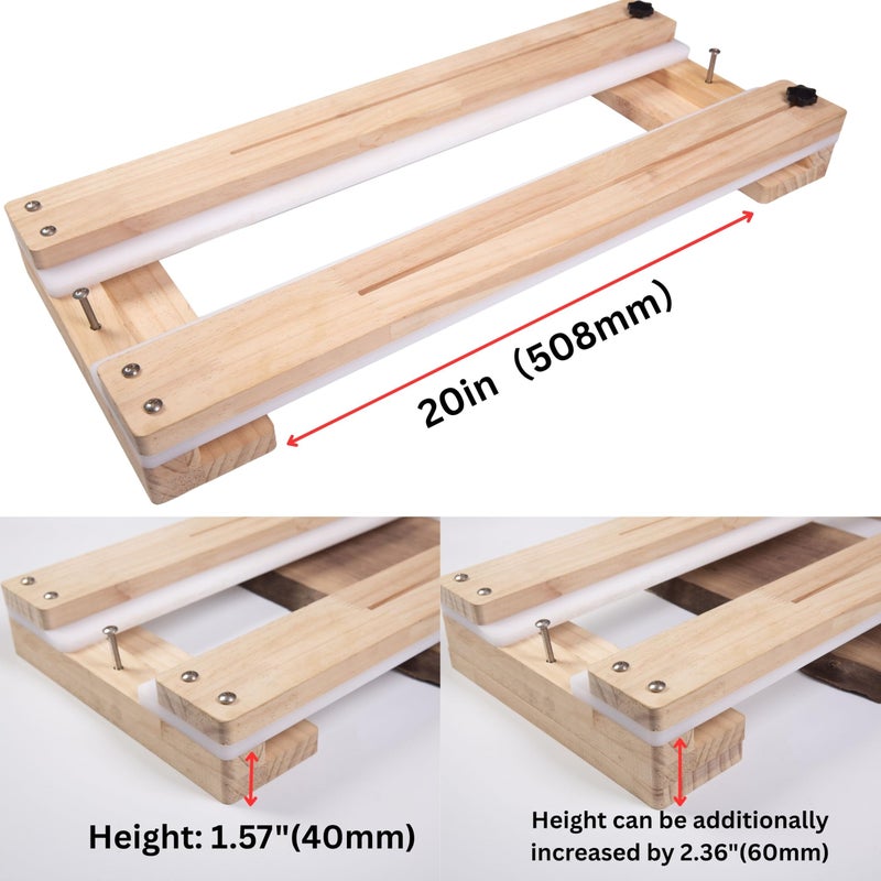 Neeho Router Sled Flattening Jig for Wood Slabs, Adjustable Router Planing Sled Kit with Acrylic Baseplate, Smooth Plastic Tracks, Fits Most Trim Routers,Perfect for Flattening Cutting Boards & Epoxy Tables - Image 4
