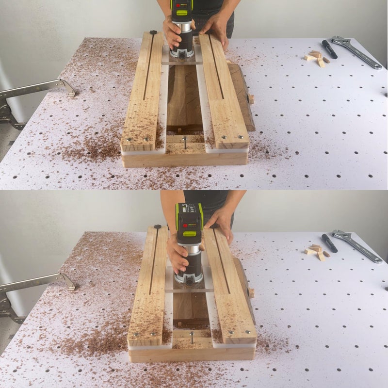 Neeho Router Sled Flattening Jig for Wood Slabs, Adjustable Router Planing Sled Kit with Acrylic Baseplate, Smooth Plastic Tracks, Fits Most Trim Routers,Perfect for Flattening Cutting Boards & Epoxy Tables - Image 5