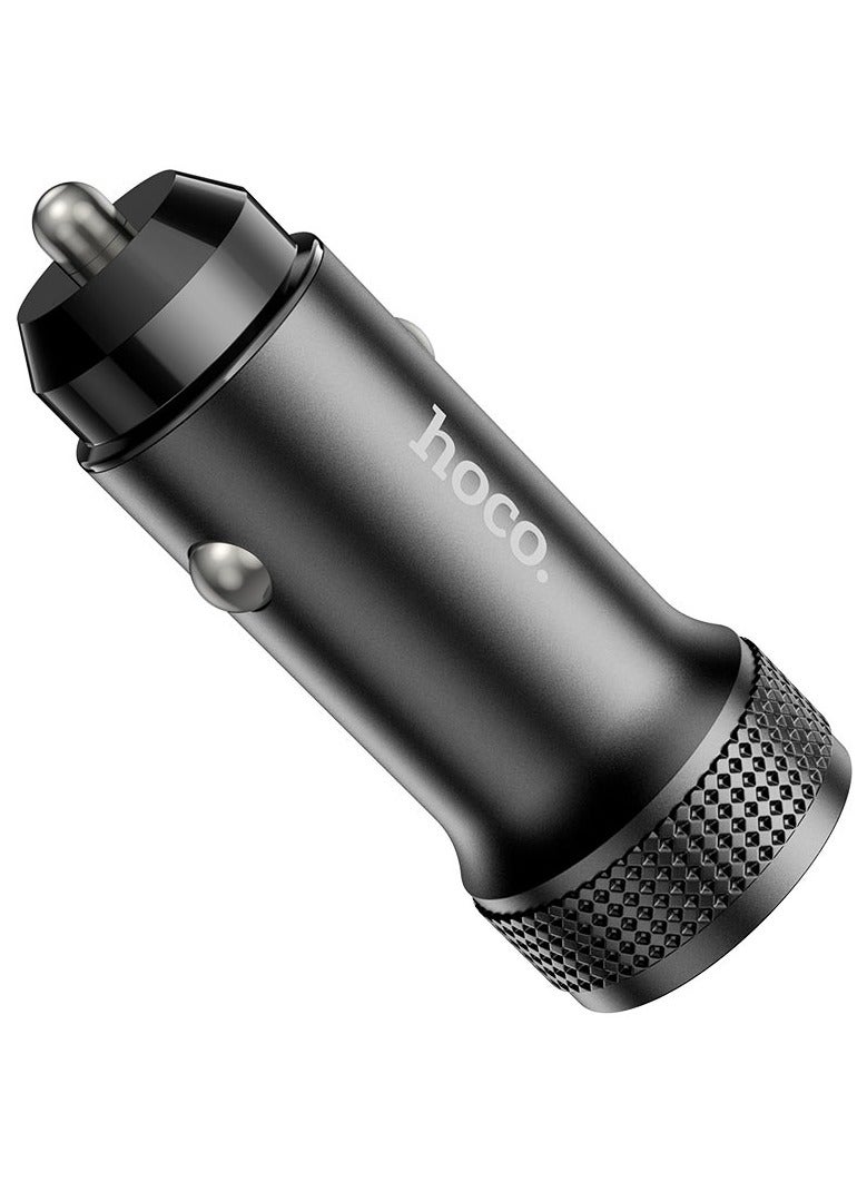Hoco Advanced Hoco Z49B  Dual-Port Metal Car Charger Supporting Wide Voltage Range DC12-24V with Intelligent Current Distribution and Robust Metal Shell Design for Reliable and Efficient Power Delivery - Image 1