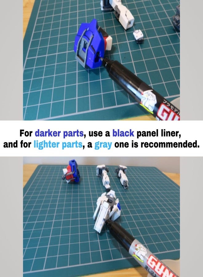 Someie GSI Creos Gundam Marker Pour Type GM301 Black & GM302 Gray & Eraser Pen GM300 & Knock-Type Eraser　Flow-in Type Panel Lining Pens - Image 4