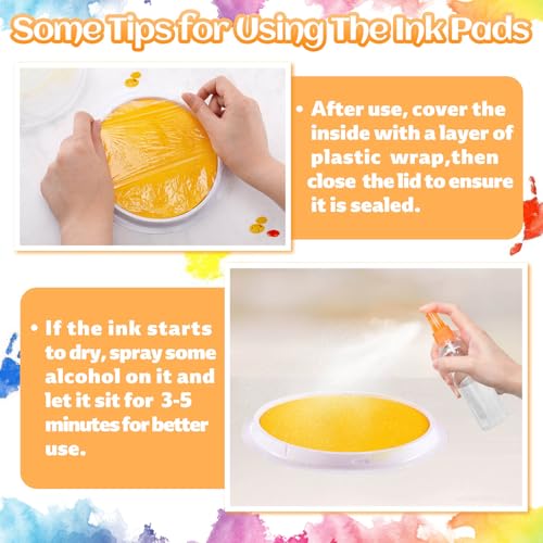 Big Gun 7" Large Ink Pads for Kids - Handprint Footprint Size Rainbow Stamps Pad, Safe & Washable Ink Pad for Fingerprint Painting Card Making Stamp Crafting Paper Wood Fabric Scrapbook Kids Birthday Gifts - Image 5