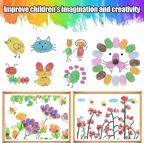 Big Gun 7" Large Ink Pads for Kids - Handprint Footprint Size Rainbow Stamps Pad, Safe & Washable Ink Pad for Fingerprint Painting Card Making Stamp Crafting Paper Wood Fabric Scrapbook Kids Birthday Gifts - Image 4