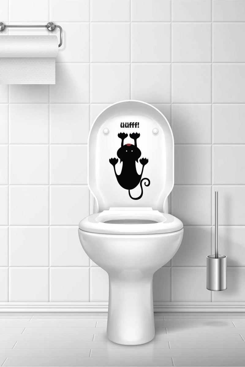 Munzur Cat Toilet Seat and Bathroom Sticker Set