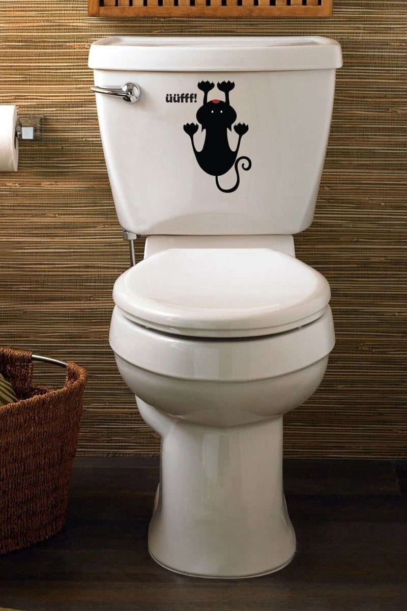 Munzur Cat Toilet Seat and Bathroom Sticker Set