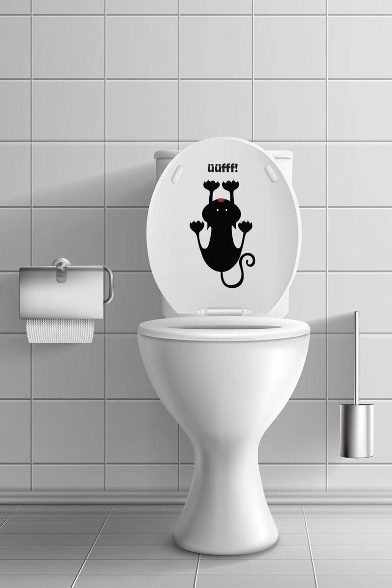 Munzur Cat Toilet Seat and Bathroom Sticker Set