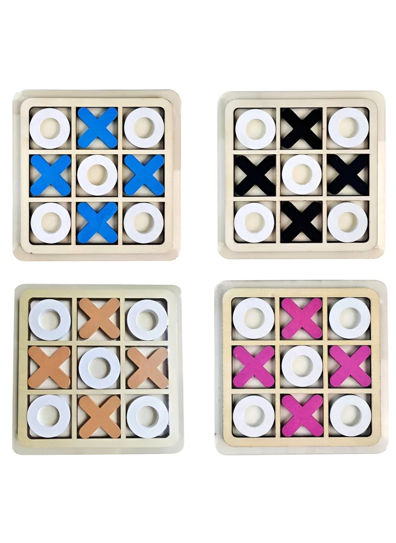 VIO 30 CM Large Classic Wooden Tic Tac Toe Educational Family XO Game Indoor Outdoor Portable Tabletop Strategy Board Puzzle for Boys Girls Adults Kids Family Birthday Gift Party Favors  - Image 3