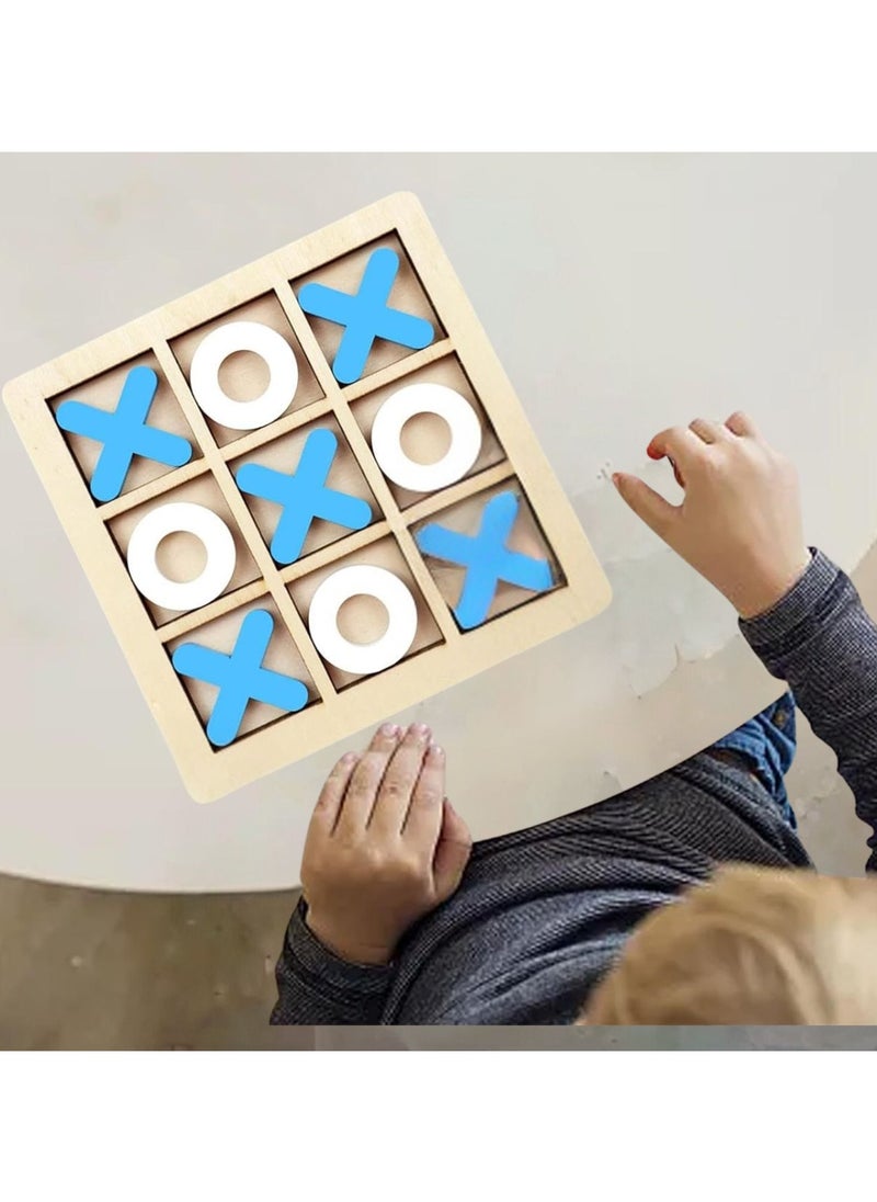 VIO 30 CM Large Classic Wooden Tic Tac Toe Educational Family XO Game Indoor Outdoor Portable Tabletop Strategy Board Puzzle for Boys Girls Adults Kids Family Birthday Gift Party Favors  - Image 1