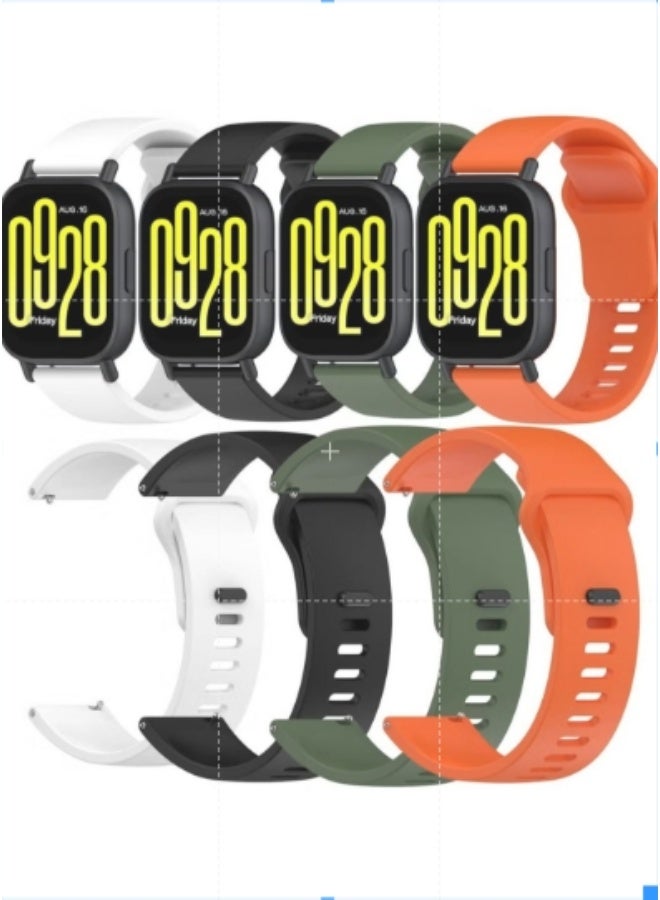 أنمي 4 قطع حزام سيليكون بديل متوافق مع أحزمة Xiaomi Redmi Watch 5 Active/5 Lite النسائية