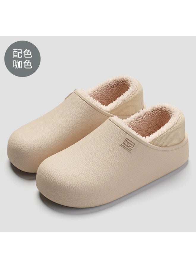 Eva waterproof cotton slippers - indoor home furnishing, warm and plush, suitable for winter, anti-slip cotton slippers