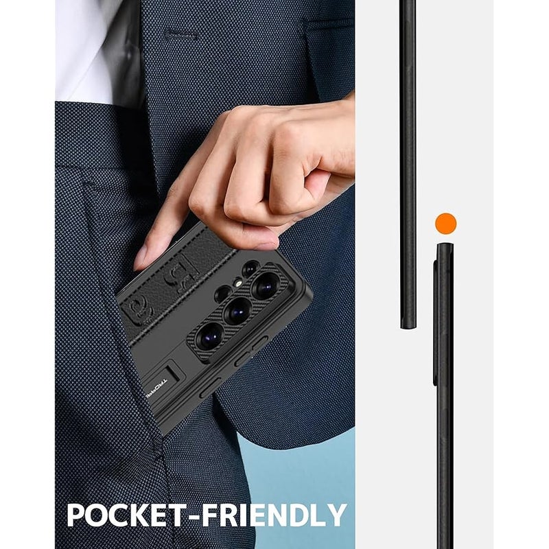 NINKI Handle for Samsung Galaxy S26 Ultra Case with Kickstand & Hand Strap,Shock-Absorption Slim Protector for Galaxy S26 Ultra Phone Case with Finger Loop for Samsung S26 Ultra Cover with Stand Black - Image 5