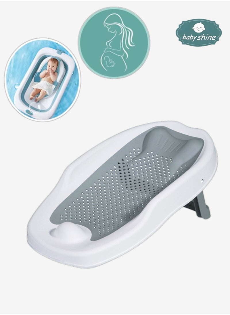 Generic - Portable  toddler collapsible plastic foldable baby bath tub set(Grey) - Image 1