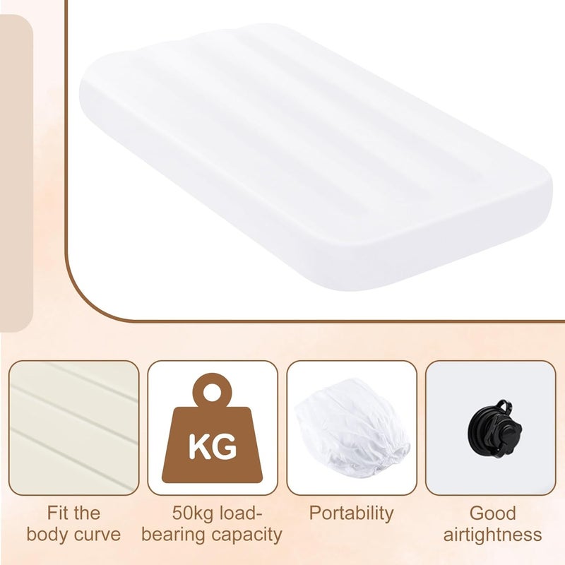 PLULON PLULON Kids Air Mattress with White Fitted Sheets Inflatable Bed 63288 inches Airbed Inflatable Mattress Sheet for Kids Sleepover Tent Slumber Party Camping Sleeping Pad Teepee Tent Air Mattress  - Image 4