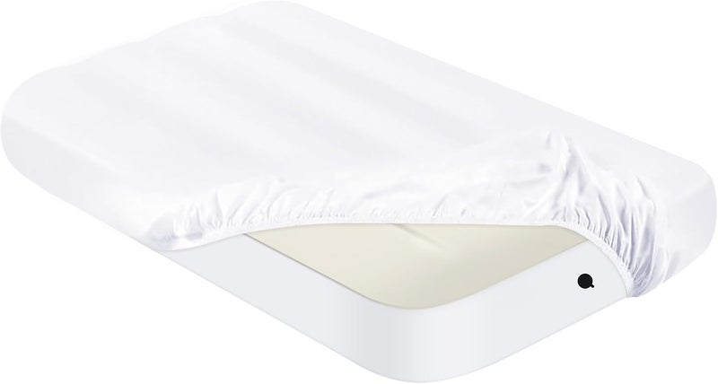 PLULON PLULON Kids Air Mattress with White Fitted Sheets Inflatable Bed 63288 inches Airbed Inflatable Mattress Sheet for Kids Sleepover Tent Slumber Party Camping Sleeping Pad Teepee Tent Air Mattress  - Image 1