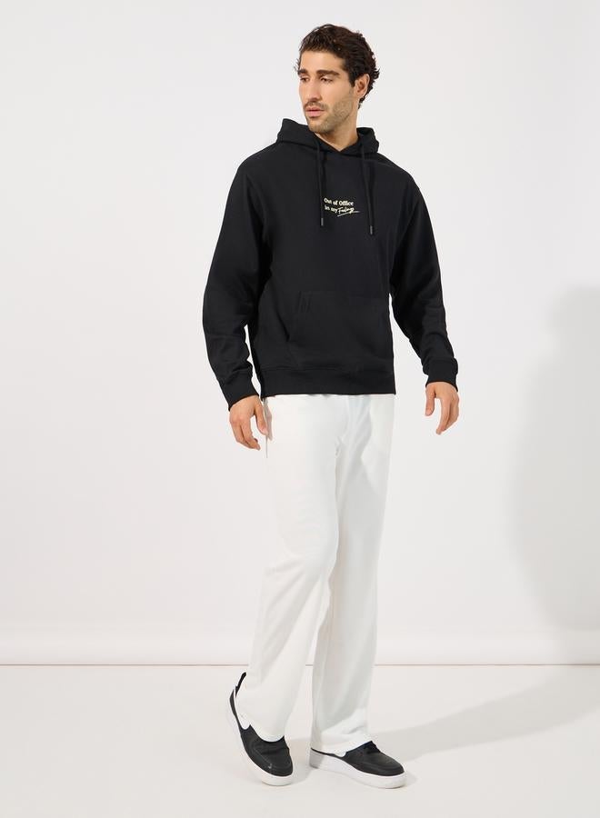 Styli Minimal Chest Print Relaxed Fit Hoodie - Image 2