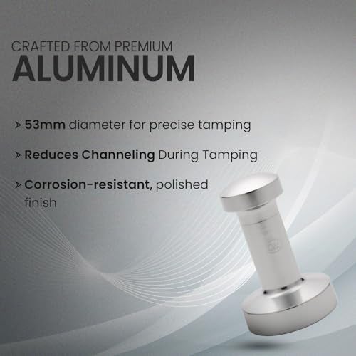 Rattleware Premium Aluminum Espresso Tamper (53 mm) - Ideal for Baristas & Coffee Lovers - Sleek Material & Design - Ultimate Tamping Precision & Consistency - Image 3