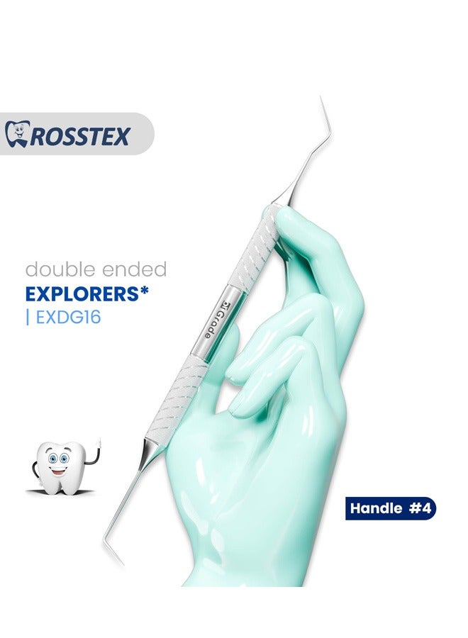 Crosstex Dental Instrument Explorer fig. dg16 with handle no. 4 double ended