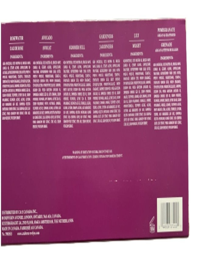 Crabtree & Evelyn Crabtree And Evelyn 6 pc Hand Therapy Set .9 Oz each Pomegranate, Lily, Gardner's, Summer Hill, Avocado, Rosewater Hand lotion - Image 2