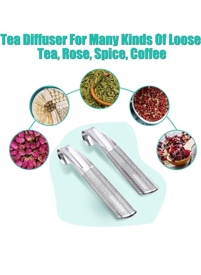3-in-1 Stainless Steel Tea Infuser Set - Stick Pipe Infuser with Brush and Hook for Loose Tea Leaves  - Image 5