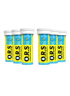 ORS Hydration Tablets with Electrolytes, Vegan, Gluten and Lactose Free Formula - Natural Lemon Flavor - 12 Count Pack of 6