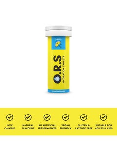 O.R.S ORS Hydration Tablets with Electrolytes, Vegan, Gluten and Lactose Free Formula - Natural Lemon Flavor - 12 Count Pack of 6  - Image 3