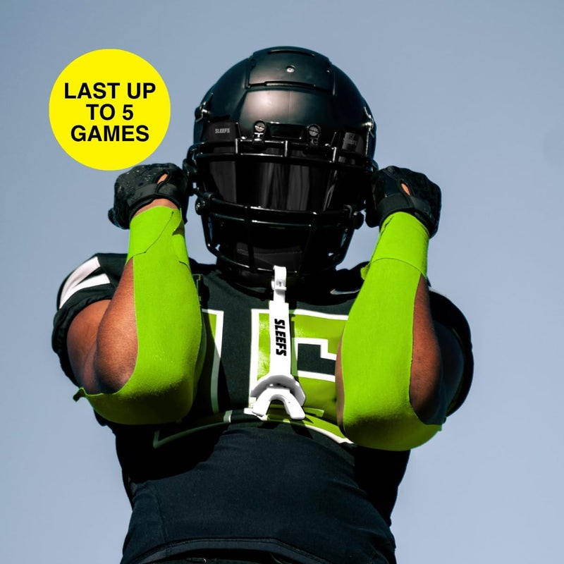 SLEEFS Hot Green Turf Tape Football - Extra Wide Waterproof Sports Athletic Tape - Flexible Breathable Ultra Sticky for Arms, Wrists, Ankles, Injuries - Lacrosse, Soccer, Baseball, Basketball - Image 2