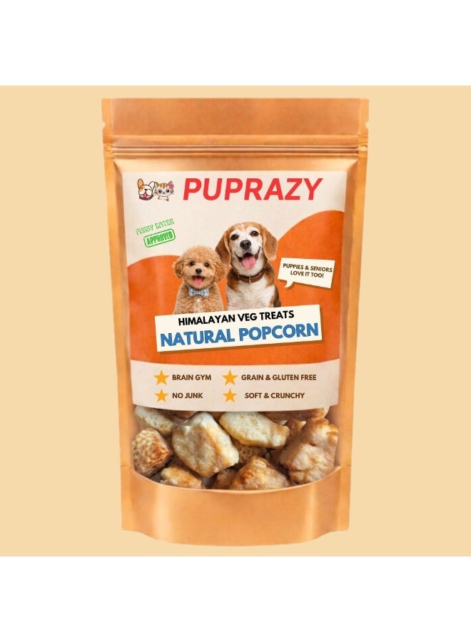 PUPRAZY Himalayan Yak Cheese Puffs for Dogs | Natural Flavour Popped Cheese Popcorn | Light Crunchy Training Treat | Grain Free, No Added Sugar - Image 1