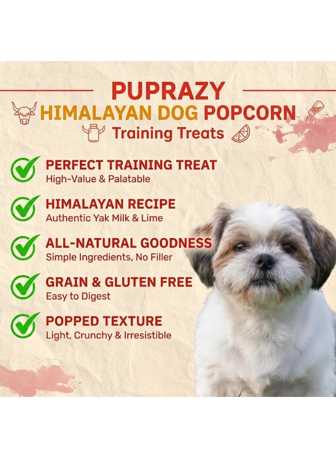 PUPRAZY Himalayan Yak Cheese Puffs for Dogs | Natural Flavour Popped Cheese Popcorn | Light Crunchy Training Treat | Grain Free, No Added Sugar - Image 2