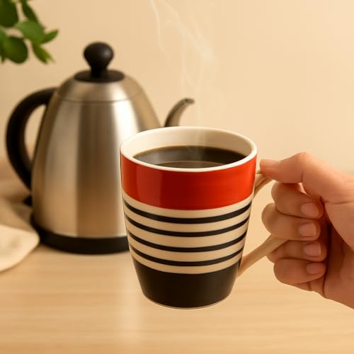 KITTENS® Top Red Porcelain Coffee Mug Set of 6 – 280ml Each – Handcrafted & Handpainted – Microwave, Dishwasher & Freezer Safe – Bone Ash Free – Food Grade – Ideal for Home, Office & Gifting - Image 2