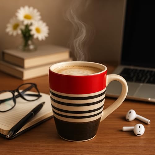 KITTENS® Top Red Porcelain Coffee Mug Set of 6 – 280ml Each – Handcrafted & Handpainted – Microwave, Dishwasher & Freezer Safe – Bone Ash Free – Food Grade – Ideal for Home, Office & Gifting - Image 5