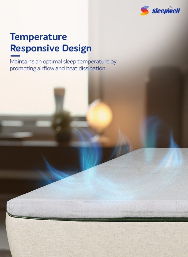 Sleepwell HR Foam Topper| Breathable High-Resilience Foam| Anti-Skid Surface| Pressure Relief| Temperature Control| Long-Lasting Support| 2 Years Warranty| Super King Size 200 x 120 x 5 - Image 5