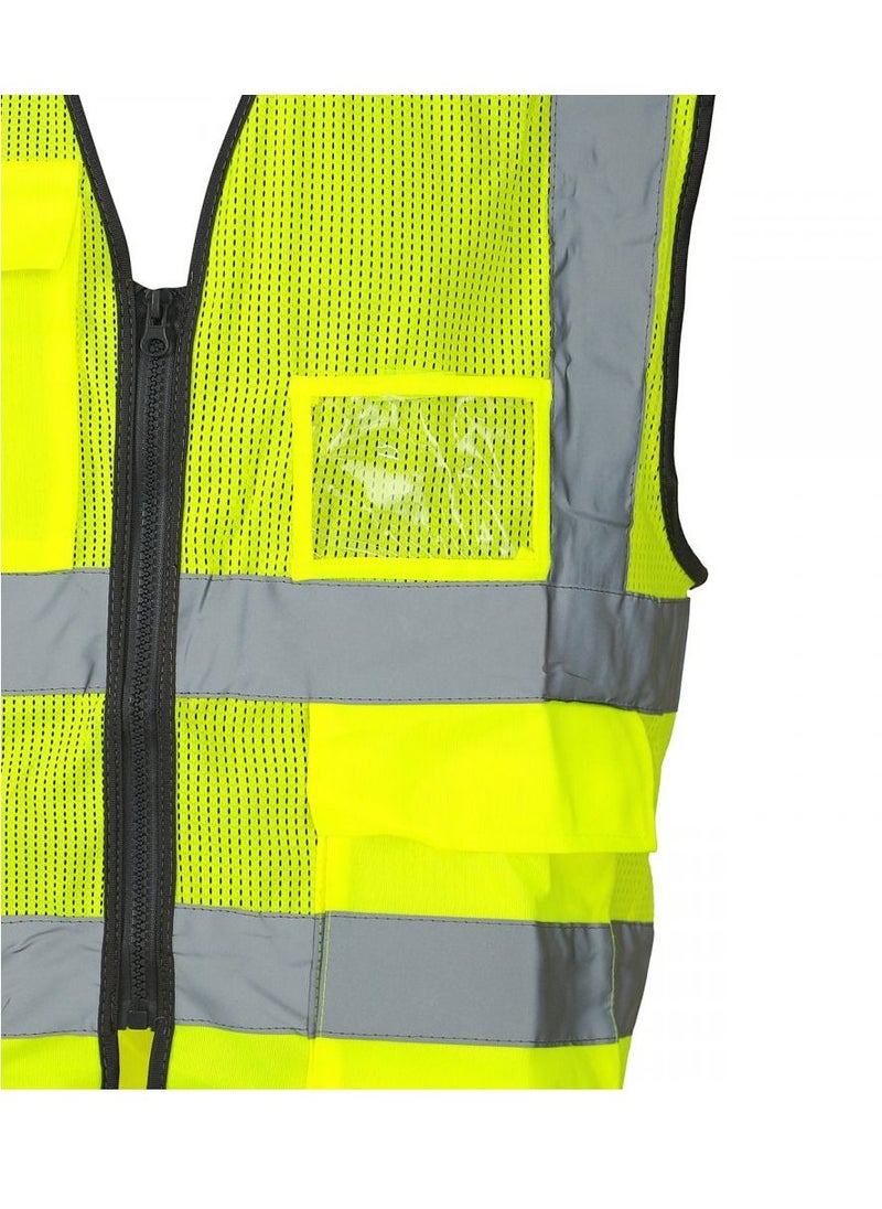 Freedom Reflective Multi Pocket Vest Hi Vis Yellow  - Image 3