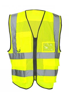 Freedom Reflective Multi Pocket Vest Hi Vis Yellow  - Image 1