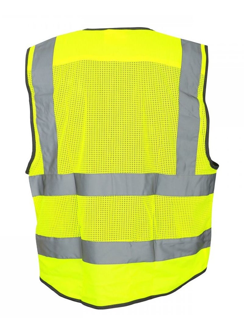 Freedom Reflective Multi Pocket Vest Hi Vis Yellow  - Image 2