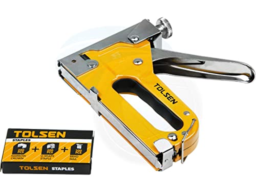 TOLSEN Heavy Duty Chrome 3 Way Stapler Staple Gun Nailer Crown UShape Nails - Image 3