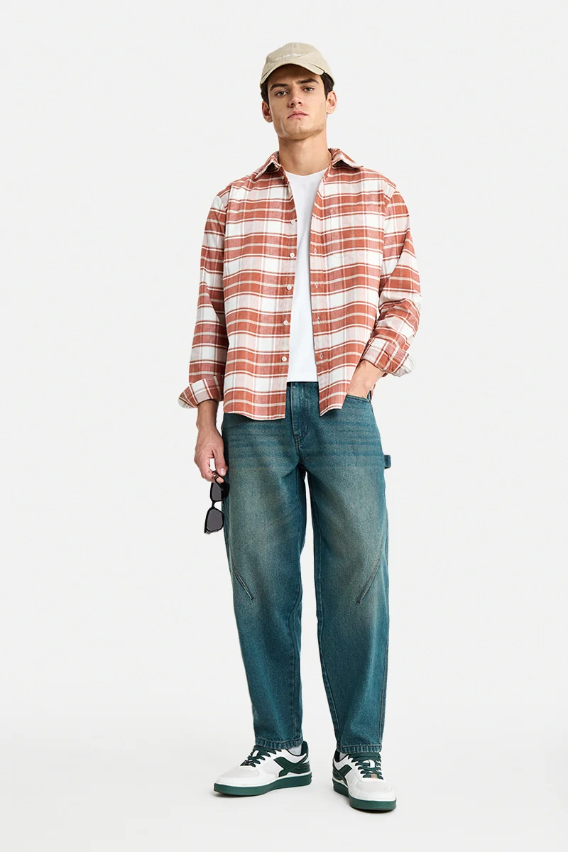 SNITCH Blue Solid Wide Leg Jeans
