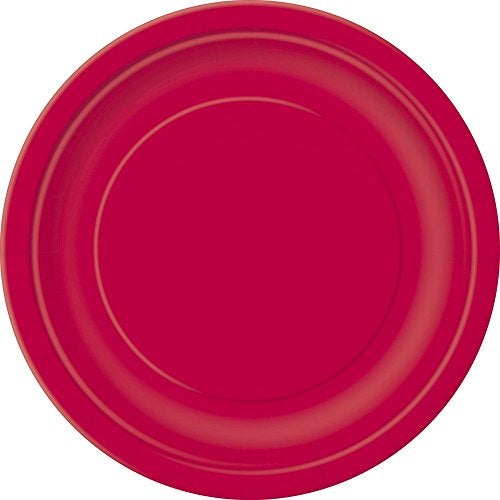 Unique Party Ruby Red Solid Round Dinner Paper Plates - 9" (Pack of 16) - Durable & Eco-Friendly Disposable Tableware - Perfect for Parties & Celebrations - Image 3
